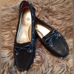 Marc Joseph Cypress Hill Blue Leather Slip On Driving Loafers